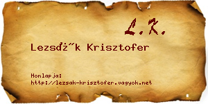 Lezsák Krisztofer névjegykártya