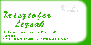 krisztofer lezsak business card