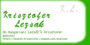 krisztofer lezsak business card